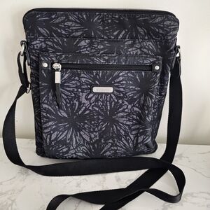 Baggallini Black Crossbody Bag with Floral Print